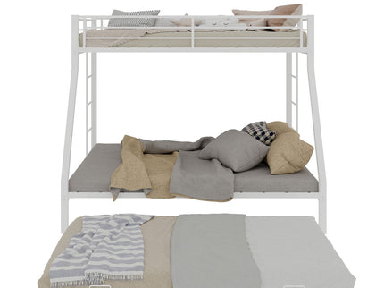 Bunk Bed For Kids, Convertible Frame With Ladders & Guardrail