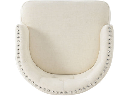 360 Degree Swivel Bar Stool & Stunning Nailhead Trim (Set of 2) - Beige