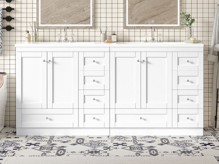 Shaker Free Standing Bathroom Vanity Cabinet & Sink, Soft Close Drawers, Soft Close Doors