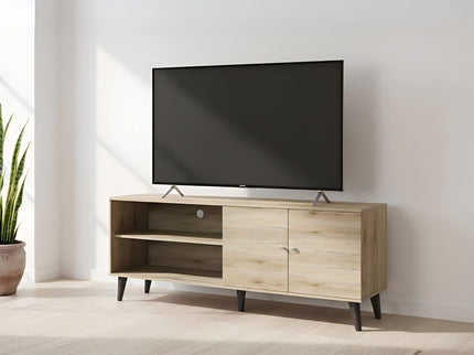Amidon - TV Stand, With 2 Storage Shelves And 1 Cabinet