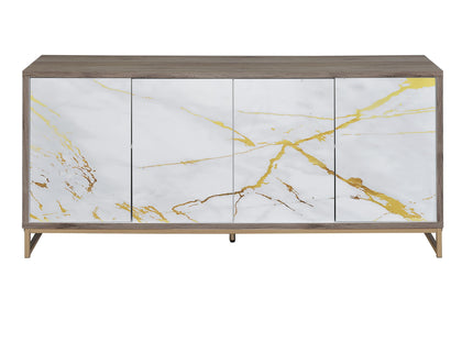 Paavan - Console Cabinet - White / ChampagneChampagne