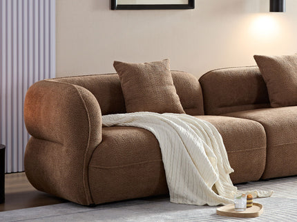 Sectional Sofa With Durable Fabric, Solid Wood Frame, And High Density Sponge Fill
