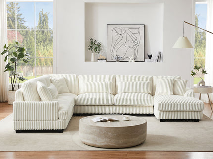 Oversized Sectional Sofa U - Shaped Sofa Couch Modern Sofa Upholstered In Soft With A Chaise Lounge For Living Room