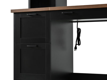 Farmhouse Computer Desk With Hutch