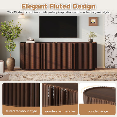 TV Stand With Fluted Tambour Style Door