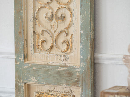 Large Wooden Rectangle Hanging Panel Decorative Wall Sculpture, Carved Wall Art - Beige