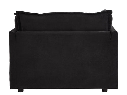 Modern Cozy Upholstered Armchair Sofa With Movable Ottoman