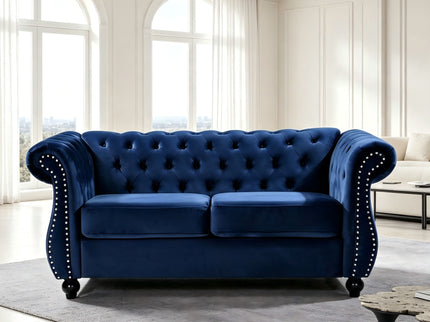 Chesterfield Button Tufted Loveseat With Rolled Arms