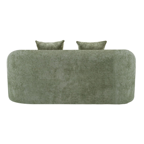 Curved Loveseat Sofa With Round Armrest