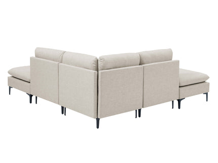 Upholstered Modular Sectional With Tall Legs, Medium Firm Seat