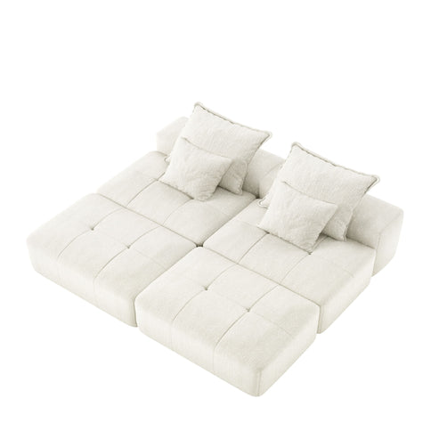 Modern Oversized Diy Combination Modular Sectional Sofa With Pillows