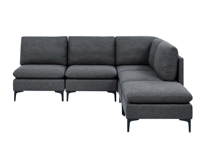 Upholstered Modular Sectional With Tall Legs, Medium Firm Seat