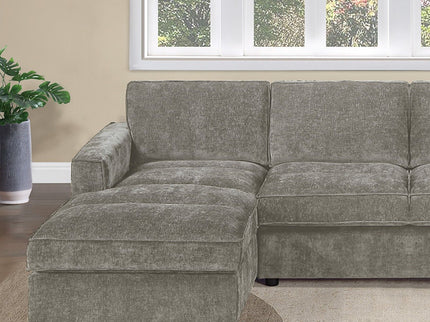 U - Sectional Sofa Upholstered LAF / RAF Chaise With Armless Loveseat And Chairs - Light Brown