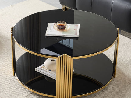 Round Table With Double Layer Storage