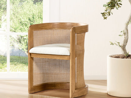 Lilith - Curved Upholstered Dining Chair, Stain Resistant High - White Pepper