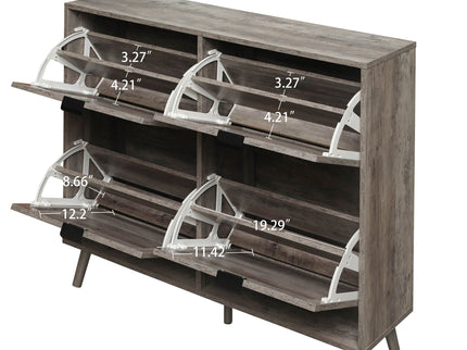 4 Door Shoe Rack, Freestanding Modern Shoe Storage Cabinet