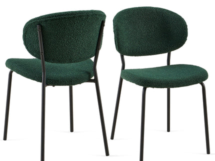 Boucle Dining Chairs, Dining Chairs With Metal Legs For Dining Room, Kitchen, Living Room