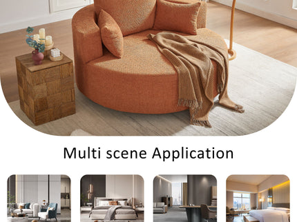 360° Swivel Accent Barrel Chair With 3 Removable Pillows For Living Room