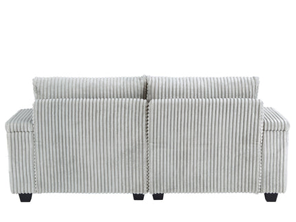 Modern Chaise Sofa With Adjustable Backrest, Cup Holders, Phone Holder & Storage Compartments For Living Room