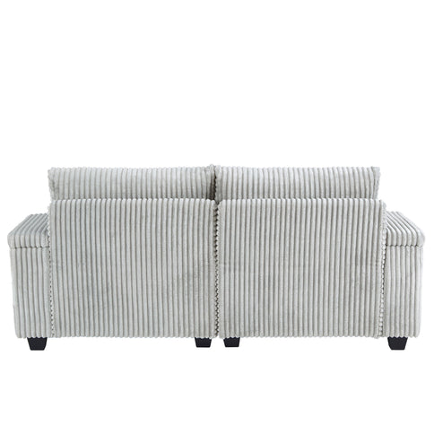 Modern Chaise Sofa With Adjustable Backrest, Cup Holders, Phone Holder & Storage Compartments For Living Room
