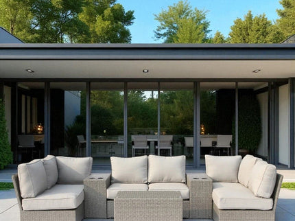 Comfortable Modern Patio Rattan Sectional Set With Cushions