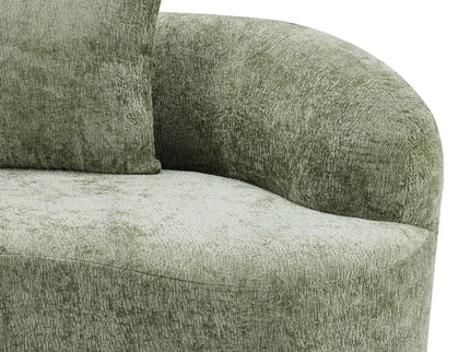 Curved Loveseat Sofa With Round Armrest