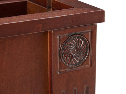 Traditional End Table With Charging Station, Narrow Side Table With USB Ports And Outlets - Red Walnut
