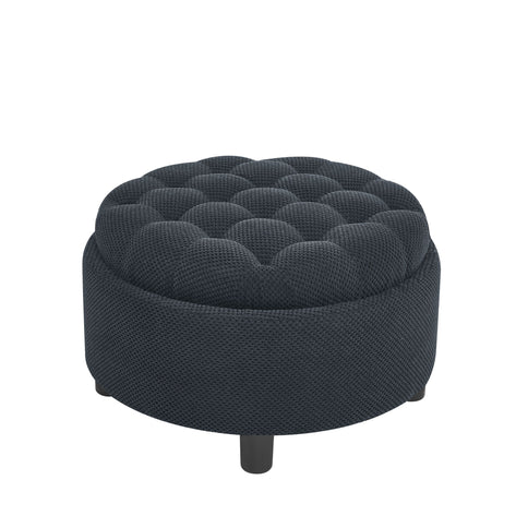 Storage Round Footstool Table Ottoman