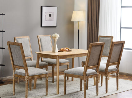 French Country Style Dining Chair With Upholstered Seating And Fluted Legs