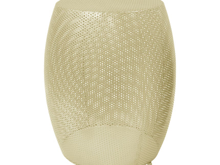 Modern Round Metal Hollow Side Table Set With Openwork Design - Gold