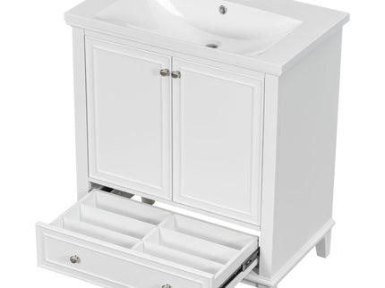 Modern Bathroom Vanity With Sink Combo, Multi Functional Cabinet With Doors And Drawer