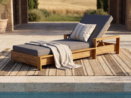 Chaise Lounge With 3 Fold Cushion Set, 3 Position Adjustable Backrest