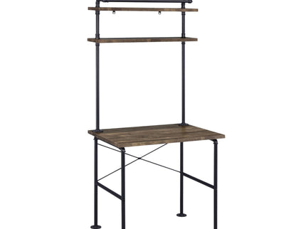 Ensata - Rustic Writing Desk - Black / Oak
