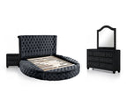 Black / 4 Pc. Bed, Nightstand, Dresser, Mirror / King