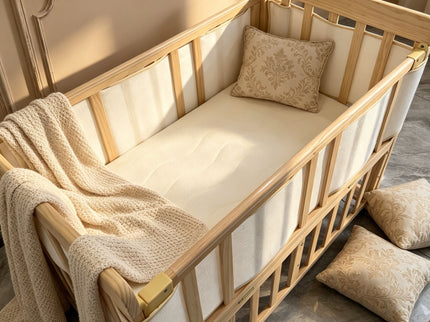 Portable Pne Bedside Bassinet, Crib With 3 Adjustable Heights, Compact Design - White