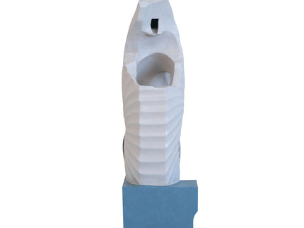 Abstract Water Fountain With Base With Light, For Indoor And Outdoor - White / Blue