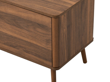 TV Stand For TVs Up To 85" With Soft-Close Doors, Open Shelf, Cable Management - Walnut