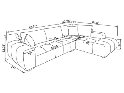 Florence - Upholstered L Shaped Sectional Sofa - Amber