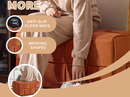Modern Ottoman Foot Rest With Woven Design