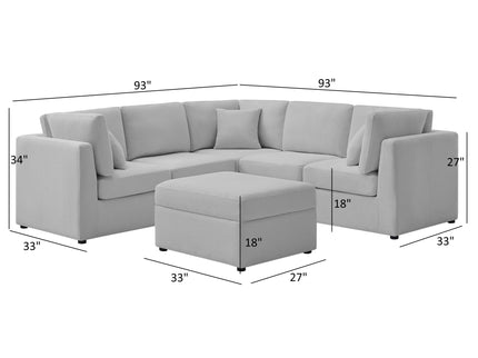 Chauncy - Sectional With Storage Ottoman