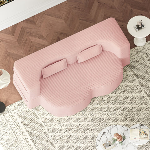 Convertible Foam-Filled Sleeper Sofa Bed With 2 Pillows