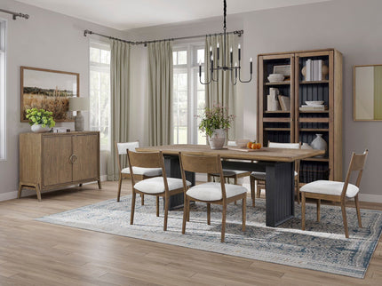 Double Pedestal Table Latte - Light Brown
