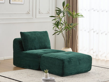 Single Chaise Longue With Movable Ottoman For Living Room