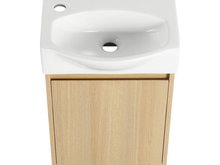 Modern Bathroom Vanity With Ceramic Basin, Wall Mounted Floating Sink Combo, Storage Cabinet