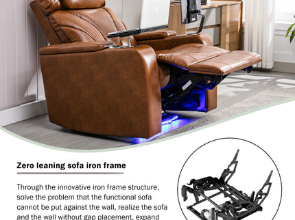 Power Motion Recliner Electric Power Recliner With USB Charging Port, Hidden Arm Storage, Convenient Cup Holder And tooth Speaker