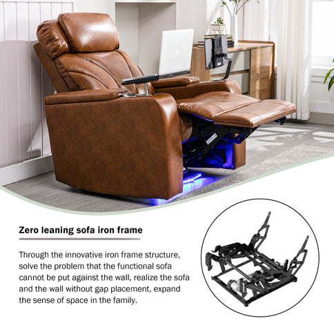 Power Motion Recliner Electric Power Recliner With USB Charging Port, Hidden Arm Storage, Convenient Cup Holder And tooth Speaker