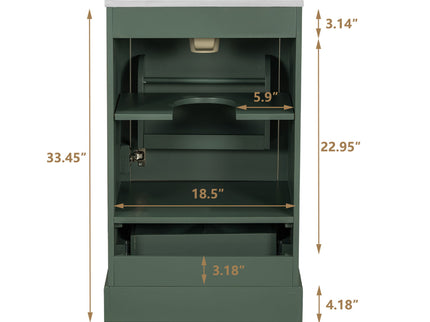 Bathroom Vanity With Sink, Soft Close Door, Adjustable U-Shaped Shelf