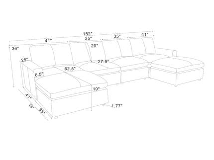 Upholstered Large Seating Modular Sectional