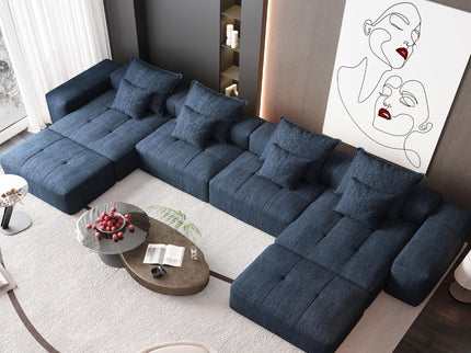 Modern Oversized Diy Combination Modular Sectional Sofa & Pillows