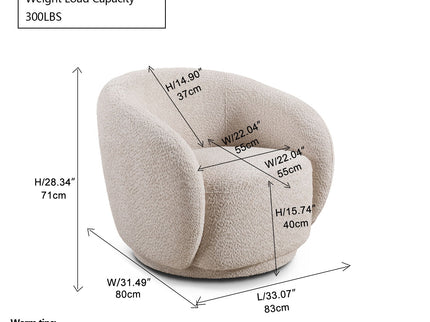 Swivel Accent Upholstered Barrel Chair